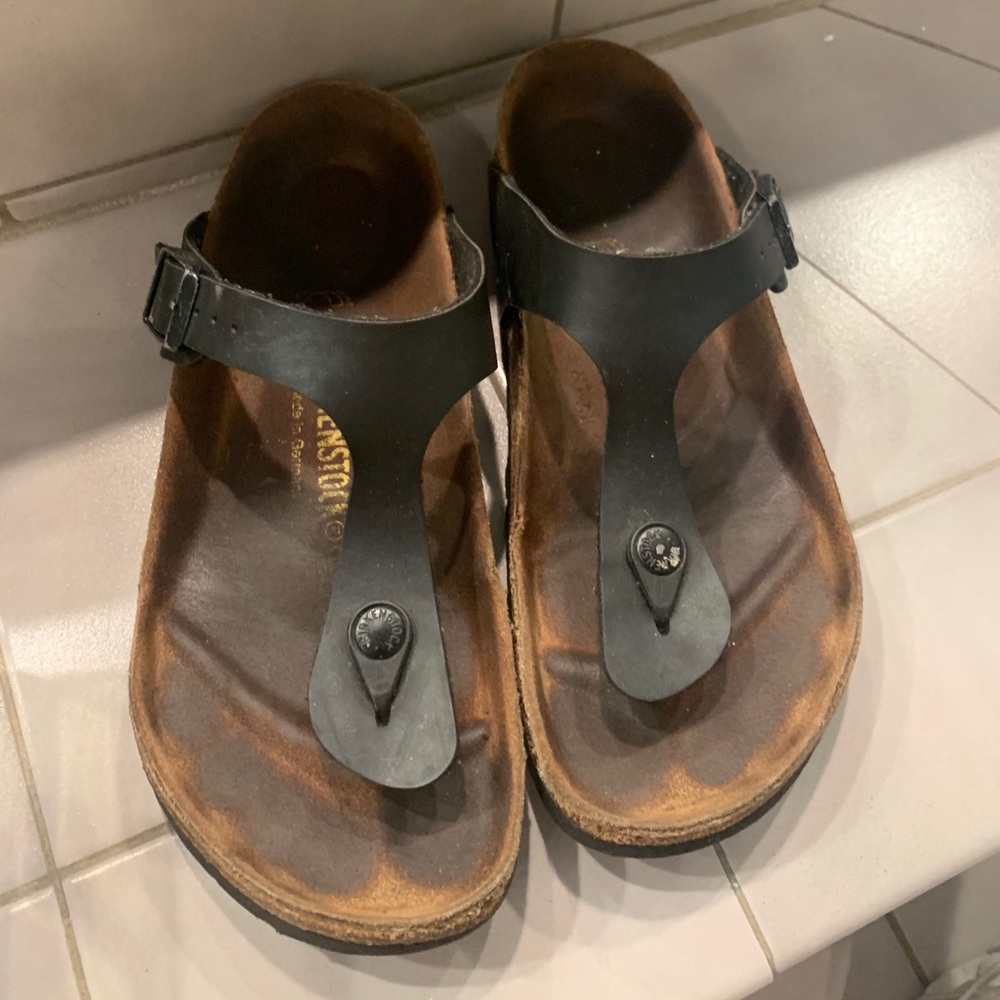 Black leather Birkenstock's